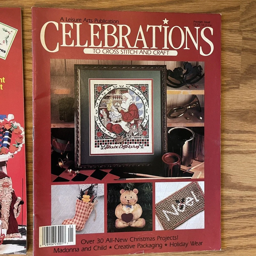 Christmas Cross Stitch Quilt Craft Pattern Books Magazines Vintage Mix Lot‎ of 7